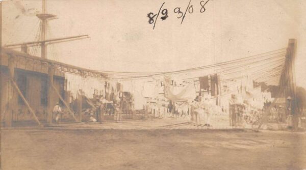 US Navy Sailors Doing Laundry Real Photo Vintage Postcard AA81928