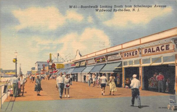 Wildwood-By-The-Sea New Jersey Boardwalk, S. From Schellenger Ave., PC U17599