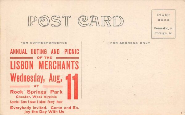 Chester West Virginia Merry-Go-Round, Rock Springs Park, Vintage Postcard U17625 - Image 2