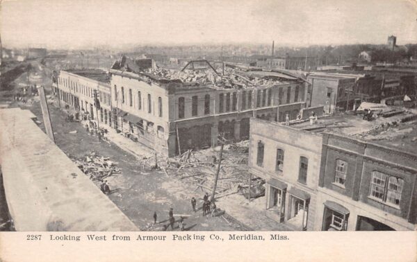 Meridian Mississippi Looking W. from Armour Packing Co., Vintage PC U17631