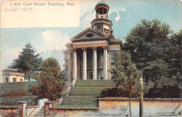 Vicksburg Mississippi Court House, Rotograph Co., Vintage Postcard U17638