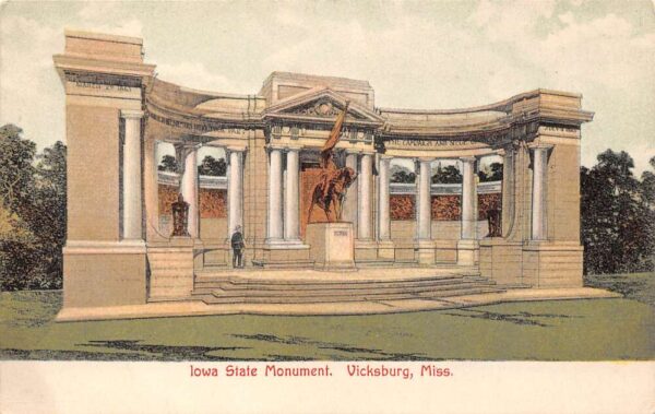Vicksburg Mississippi Iowa State Monument, Undivided Back, Vintage PC U17643