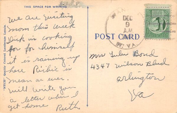Webster Springs West Virginia Greetings From, Canoe On Water, Linen, PC U17652 - Image 2
