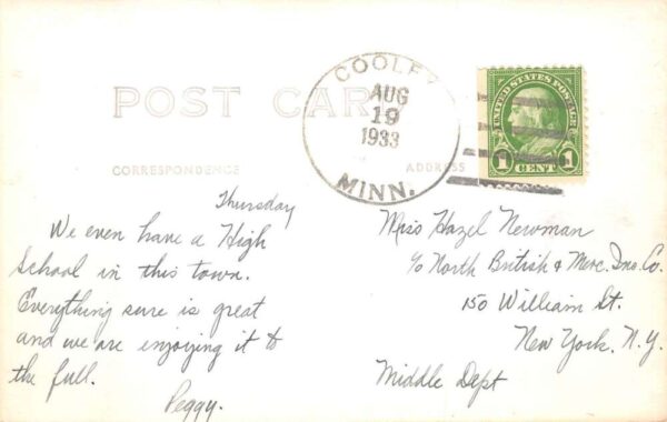Nashwauk Minnesota High School Real Photo Vintage Postcard AA82065 - Image 2