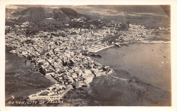 Panama City Panama Aerial View Real Photo Vintage Postcard AA82069