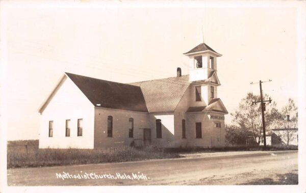 Hale Michigan Methodist Church Real Photo Vintage Postcard AA82078