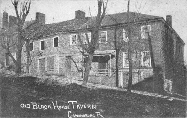 Canonsburg Pennsylvania Old Black Horse Tavern Vintage Postcard AA82107