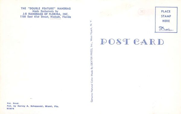 Hialeah Florida JR Handbags Advertising Vintage Postcard AA82114 - Image 2