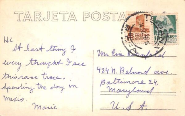 Tijuana Mexico The Hippodrome Race Track Grand Stand Real Photo Postcard AA82118 - Image 2