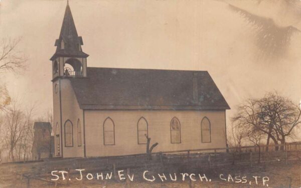 St John Evangelical Church Cass TP Real Photo Vintage Postcard AA82122