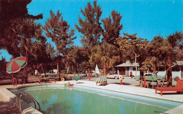 Sanibel Island Florida Mitchell's Castaways Swimming Pool Postcard AA82239