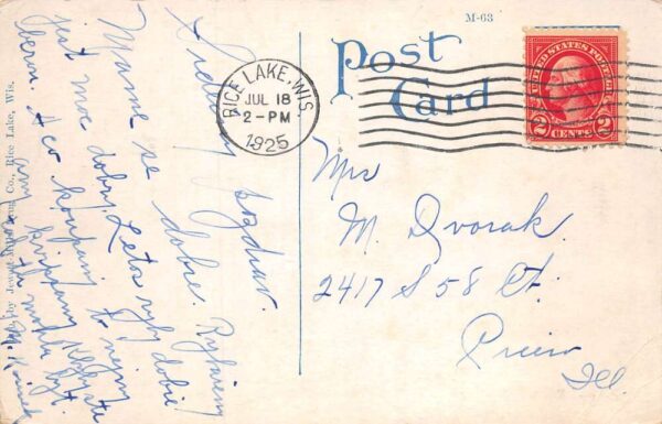 Rice Lake Wisconsin North Main Street Vintage Postcard AA82279 - Image 2
