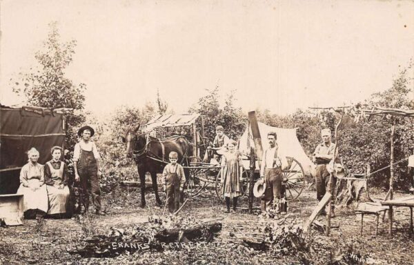Cranks Retreat Camping Scene Real Photo Vintage Postcard AA93382