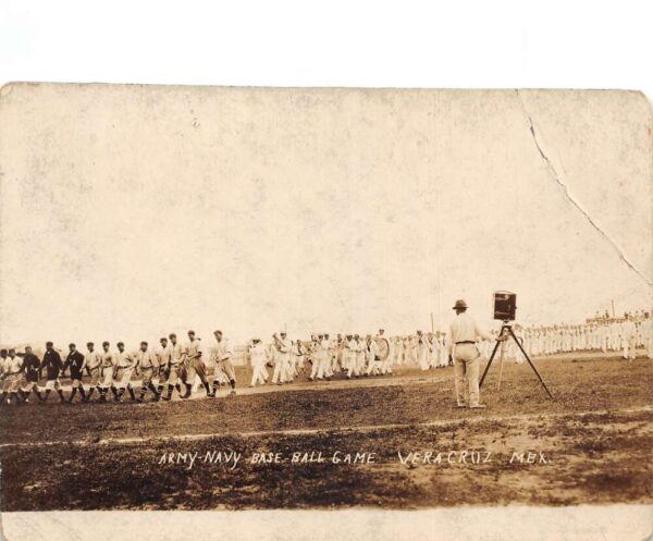 Verzcruz Mexico Army Navy Base Baseball Game Real Photo Postcard AA93571