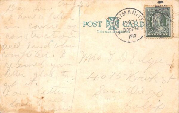 Harriman Tennessee Manufacturers National Bank Vintage Postcard AA93596 - Image 2