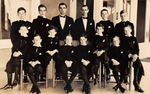 Club Classmates Group of Boys Real Photo Vintage Postcard AA93684