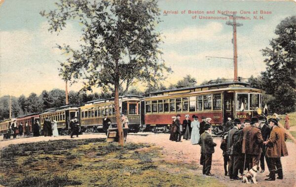 Uncanoonuc Mt New Hampshire Boston Northern Trolley Cars Postcard AA94650