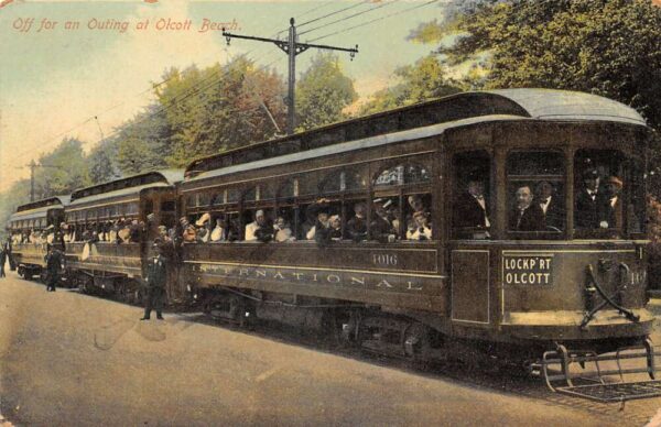 Olcott Beach New York Trolley Car Vintage Postcard AA94923