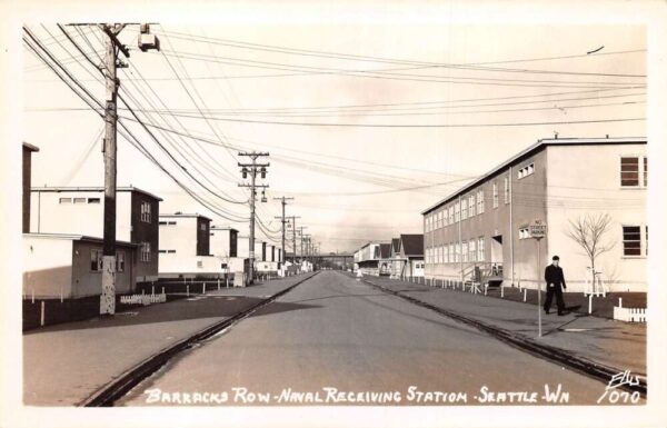 Seattle Washington Naval Receiving Station Barracks Row Real Photo PC AA95777