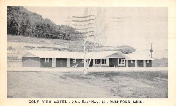 Rushford Minnesota Golf View Motel Vintage Postcard AA95961