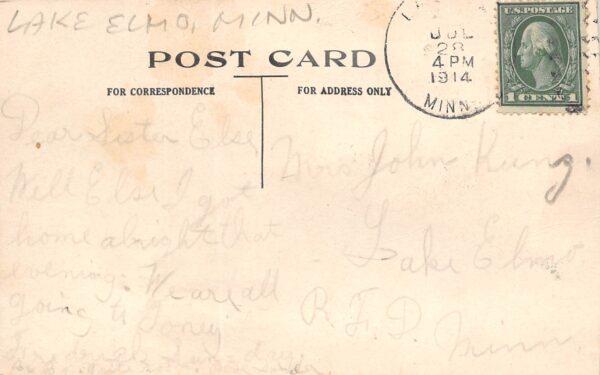 Lake Elmo Minnesota Felt Pennant From Lake Elmo, Vintage Postcard U21665 - Image 2