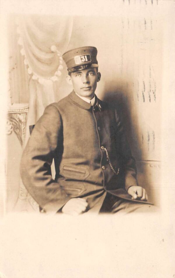 Minneapolis Minnesota Train Ticketer Engineer Real Photo Postcard AA92880