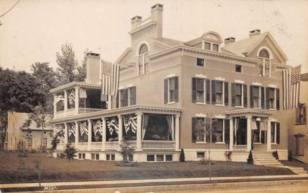 Carlise Pennsylvania Lindner Residence Patriotic Decor Real Photo PC AA92893