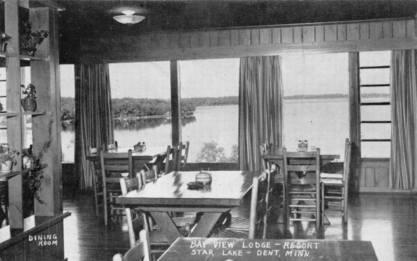 Dent Minnesota Star Lake Bay View Lodge Dining Room Postcard AA93235