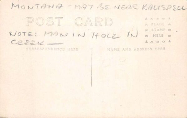 Lost Falls Creek Montana ? Winter Scene Man behind Ice Real Photo PC AA93251 - Image 2