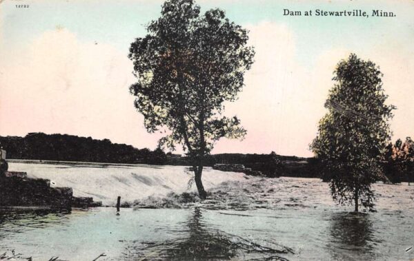 Stewartville Minnesota Dam Scenic View Vintage Postcard AA93255