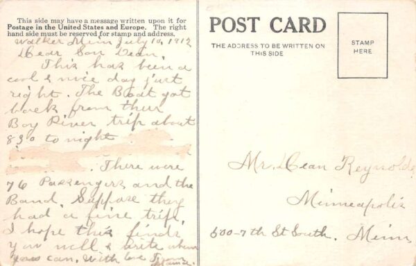 Walker Fleet Minnesota Water Front Scenic View Vintage Postcard AA93284 - Image 2