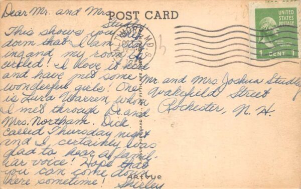 Baltimore Maryland Goucher College Mary Fisher Hall Vintage Postcard AA94030 - Image 2
