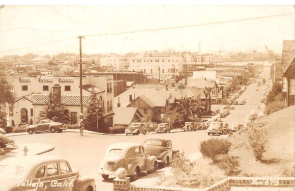 Vallejo California Residential Street Scene Real Photo Vintage Postcard AA94231