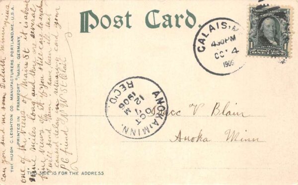 Calais Maine Main Street Post Office USA Flag Roosevelt Fairbanks PC AA94251 - Image 2