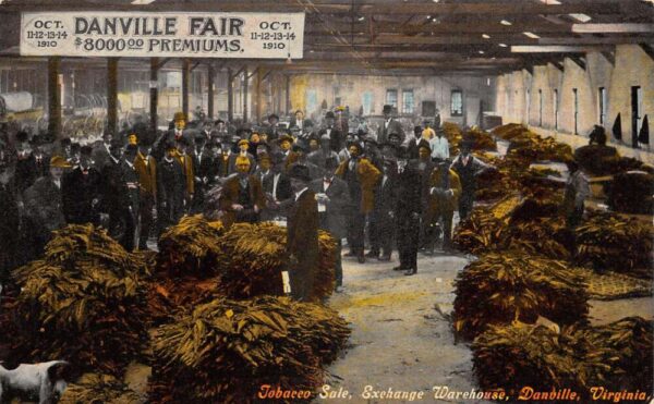 Danville Virginia Exchange Warehouse Tobacco Sale Vintage Postcard AA94255