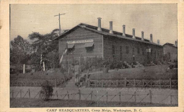 Washington DC Camp Meigs Camp Headquarters Vintage Postcard AA94279