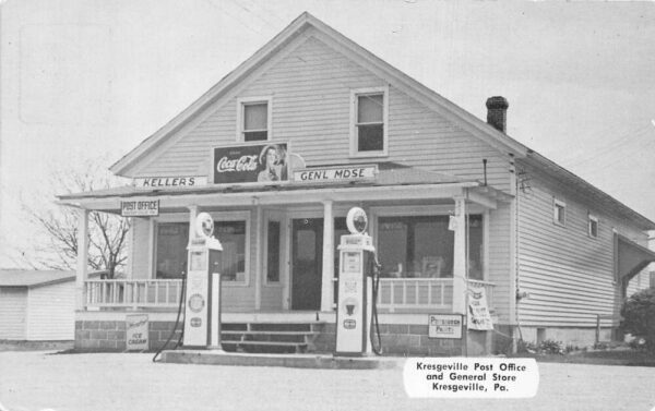 Kresgeville Pennsylvania Post Office General Store Coke Sign Postcard AA94367