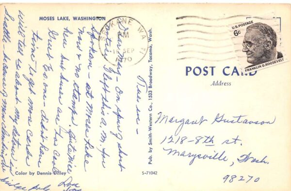 Moses Lake Washington Greyhound Bus Stop and Cafe Vintage Postcard AA95031 - Image 2