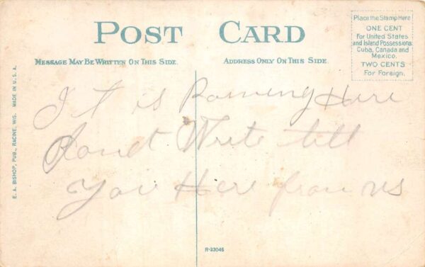 Watertown Wisconsin West Main Street Lewis Fountain Trolley Postcard AA95095 - Image 2