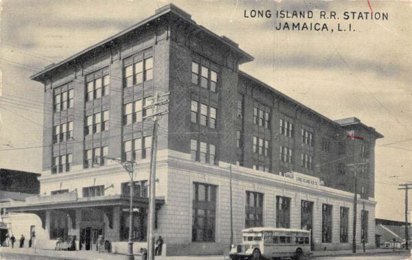 Jamaica Long Island New York Long Island Railroad Station and Bus PC AA95098