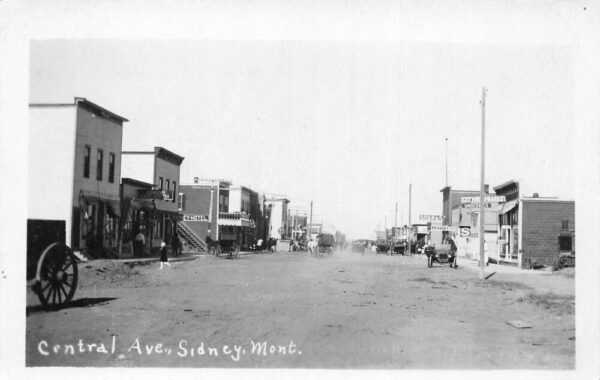 Sidney Montana Central Avenue Business District Real Photo Postcard AA95206
