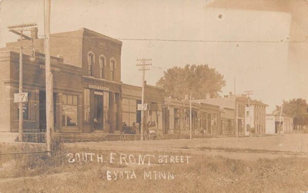 Eyota Minnesota South Front Street Business District Real Photo Postcard AA95236