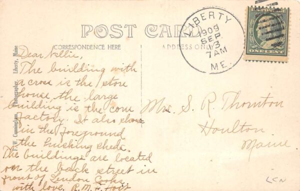 Liberty Maine Corn Factory Real Photo Vintage Postcard AA95273 - Image 2
