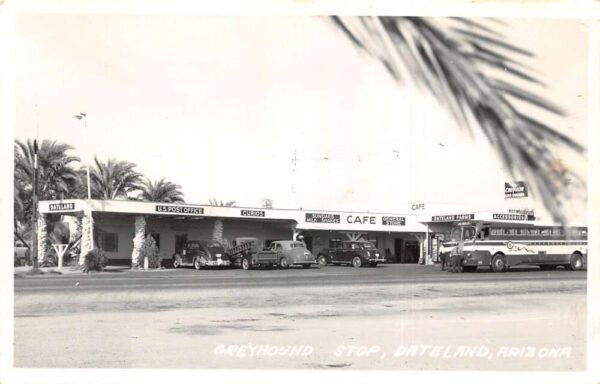 Dateland Arizona Greyhound Post House Chevron Gas Real Photo Postcard AA95339