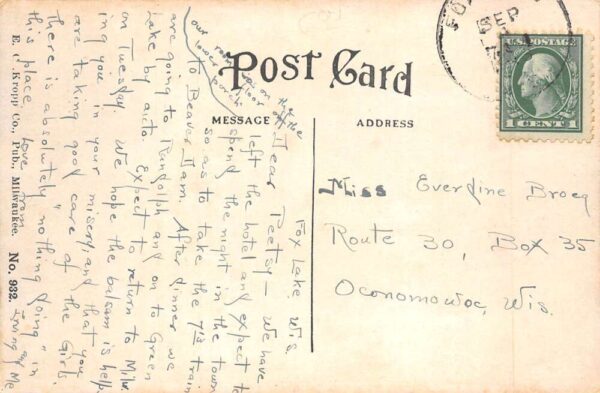 Fox Lake Wisconsin Oak Spring Resort Boat Landing Vintage Postcard AA96959 - Image 2