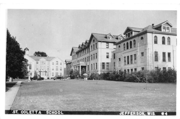 Jefferson Wisconsin St Colette School Real Photo Vintage Postcard AA97165