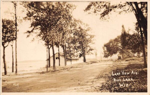 Rice Lake Wisconsin Lake View Avenue Real Photo Vintage Postcard AA97225