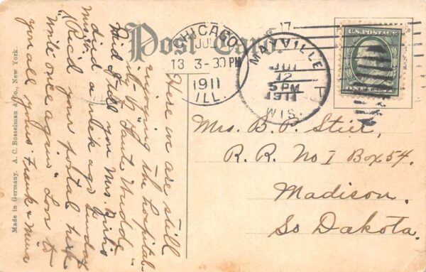 Mayville Wisconsin Main Street Vintage Postcard AA97272 - Image 2