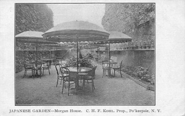Poughkeepsie New York Morgan House Japanese Garden Vintage Postcard AA97325