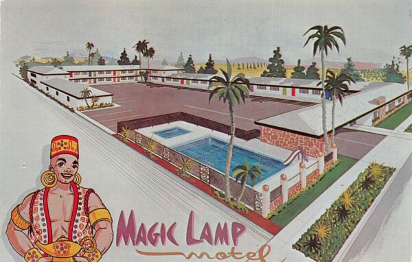 Anaheim California Magic Lamp Motel Vintage Postcard AA98027